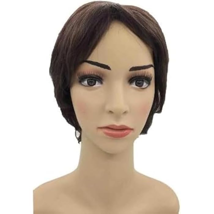 DILLARDS Short Straight Brown Wig Natural Looking Wig For Daily Use - Image 3